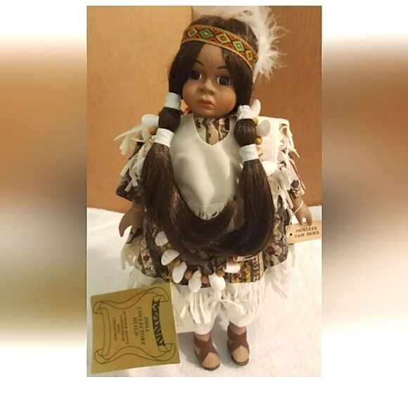 Seymour Mann 14” Tall Porcelain Native American Doll - Picture 2 of 7